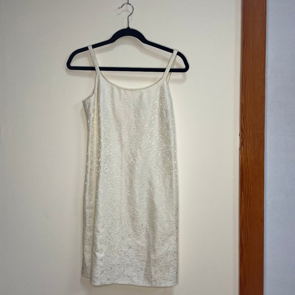 Vintage white floral slip dress - United Colors of Benetton - Size S